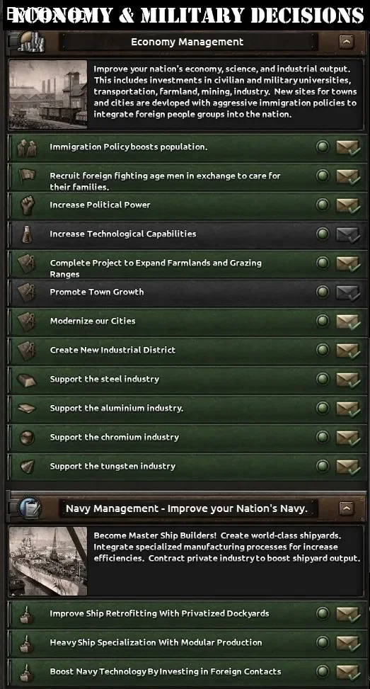 Mod «Economy and Military Decisions» for Hearts of Iron 4 (v1.16.1 - 1.16.9)
