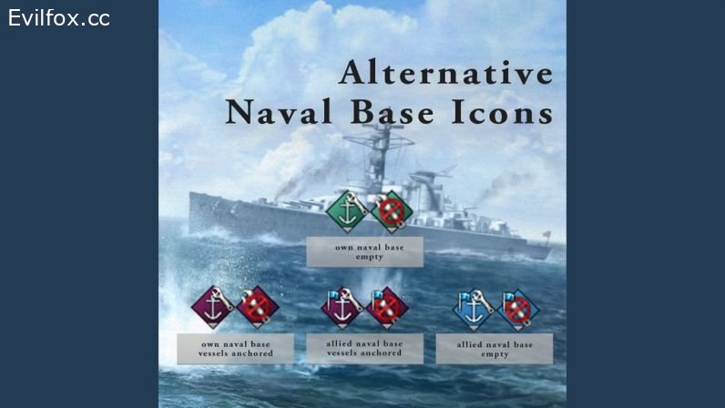 Mod «Alternative Naval Base Icons» for Hearts of Iron 4 (v1.8.0 - 1.8.1)